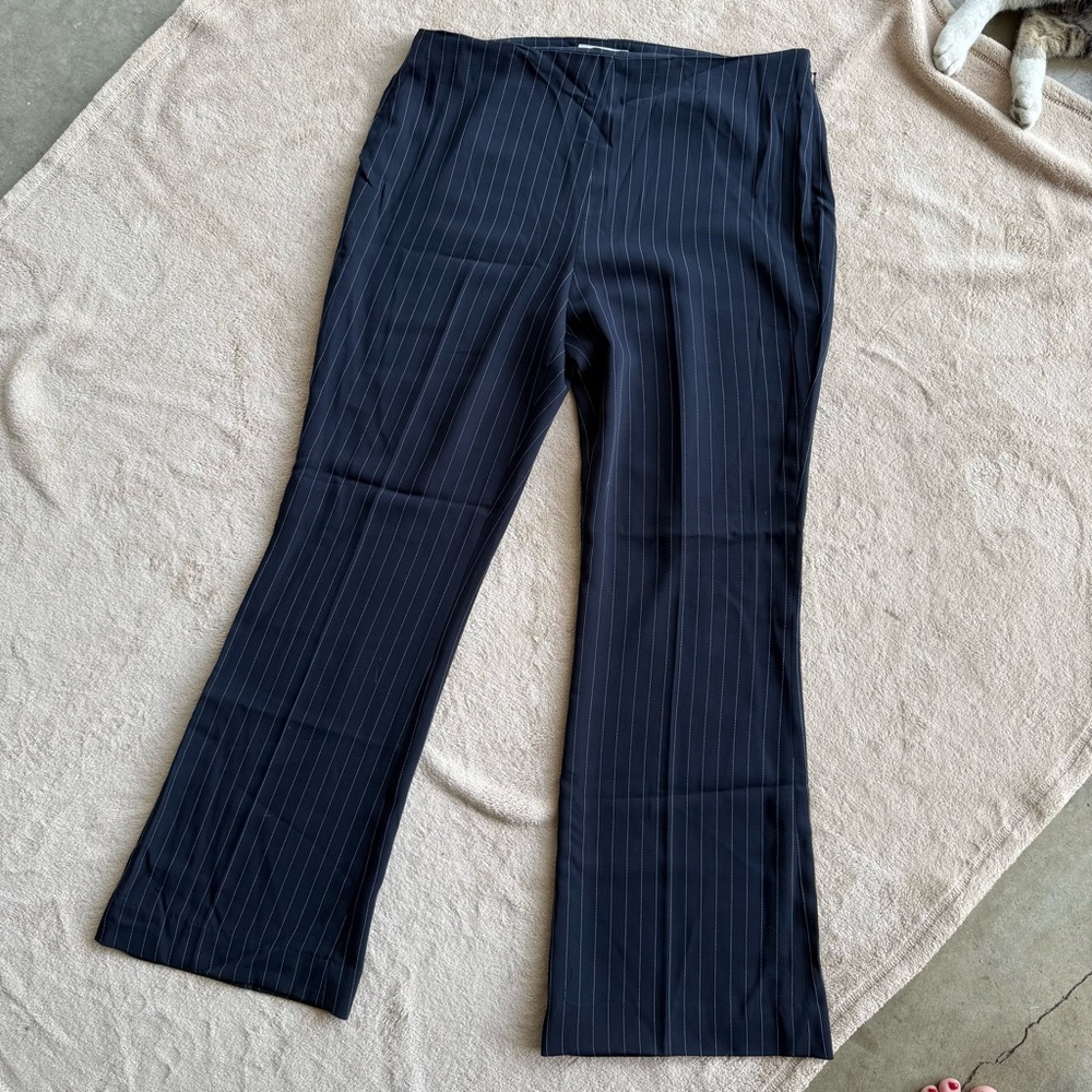 Calvin Klein Dark Blue Pinstripe Pants - custom sized, see measurements